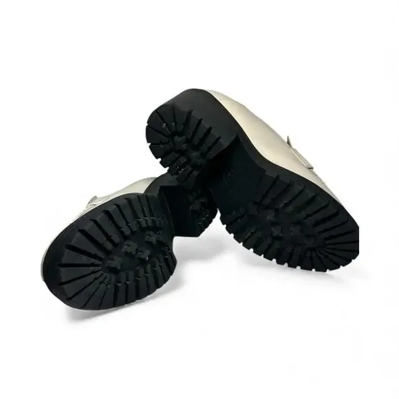 Michael Kors Women's Rocco Slip-On Platform Heeled Loafer, Light Cream, 8.5 Lug - Picture 6 of 13